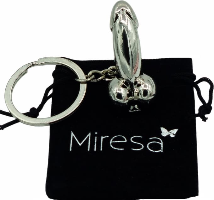 Miresa - Grappige Stalen Sleutelhanger - Penis met ballen