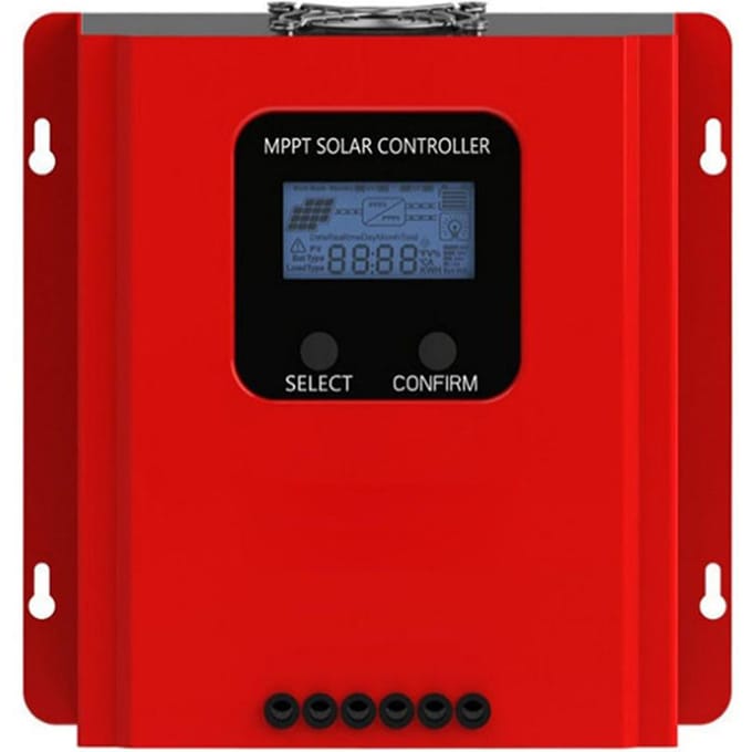 Contrôleur de Charge solaire MPPT 60A, 12V/24V/36V/48V, reconnaissance automatique, régulateur de Charge solaire avec écran LCD 60A rouge