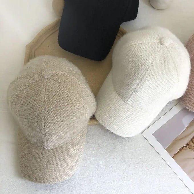 Herfst Winter Effen Kleur Baseball Cap Mode Vrouwen Vizier Hoed Wit Zwart Warm Cap Pluche Baseball Caps