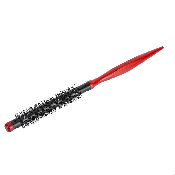 Peigne à rouleau Manche en bois à pointe Poils en nylon Peigne brosse de coiffage 9 black
