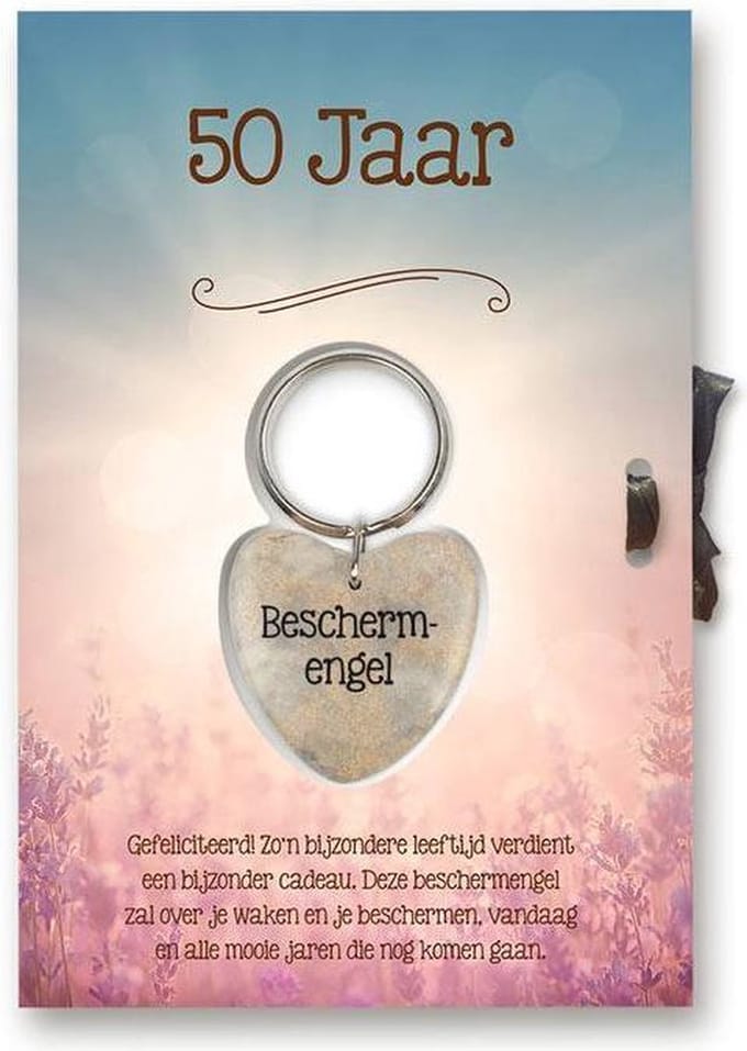Gelukshart  Sleutelhanger Giftcard 50 jaar