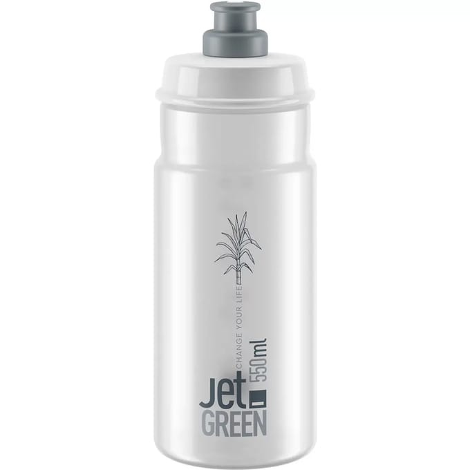 Elite Bottle Jet Green Clear, Grey Logo 550ml