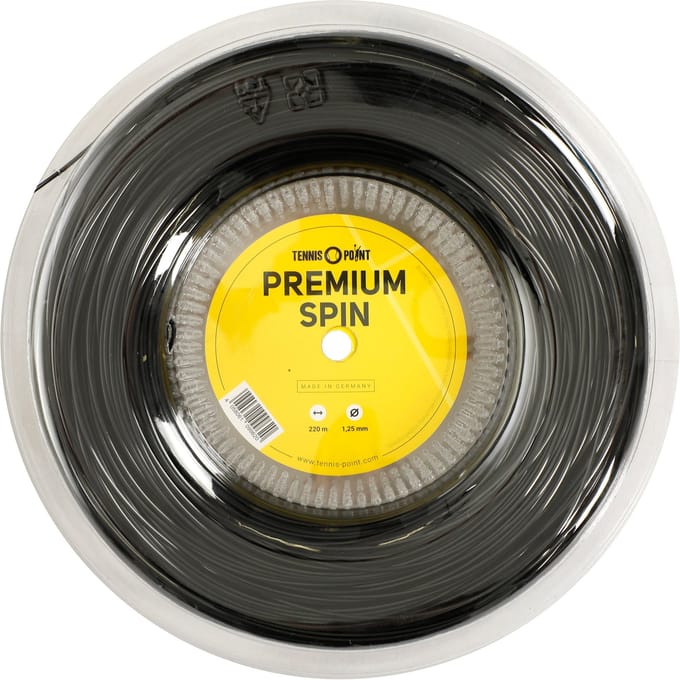 Tennis-Point Premium Spin Rol Snaren 220m-Zwart
