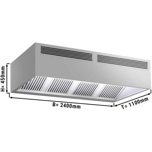 GGM Gastro Induktions-Kastenhaube - 2400mm - ohne Motor - mit Filter