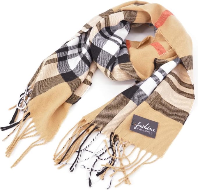 Ruit Sjaal - Beige/Zwart/Rood | Kinderen/Volwassenen | Polyester | 170 x 32 cm
