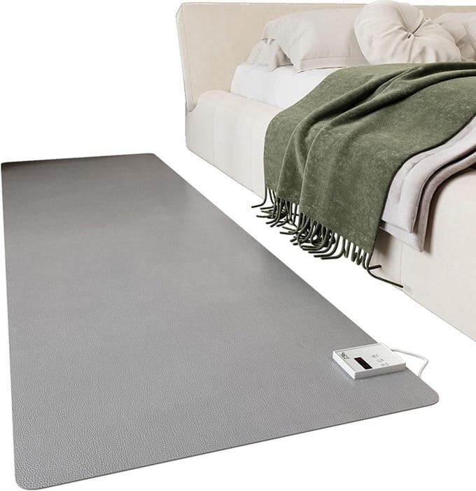 Verwarmd Tapijt - Vloerverwarming Mat - Comfort Verhogend - Instelbare Temperatuur - 60 x 190 cm - Grijs