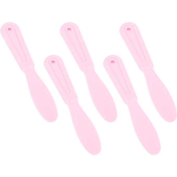 5PCS Plaster Spatula Plastic Ergonomic Design Easy to Clean Wear Resistant Mixing Stirring Spatula roze