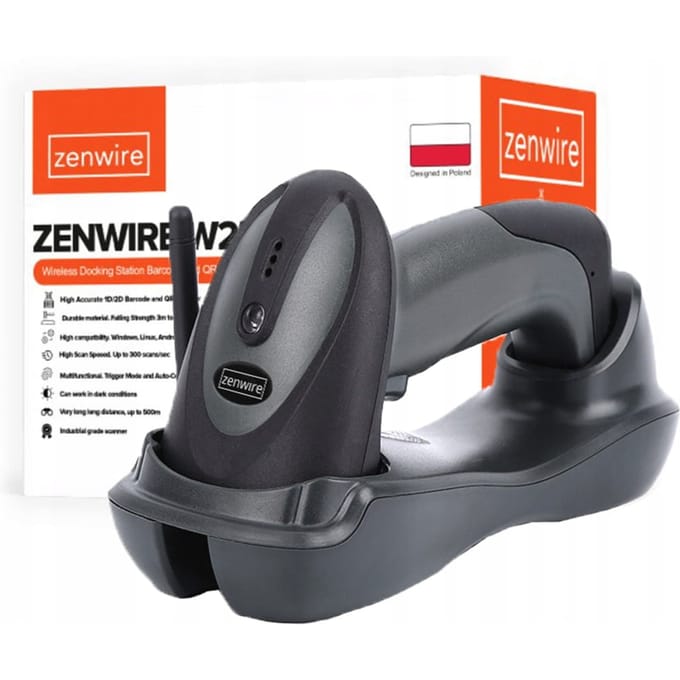 EAN Barcodescannerlezer met USB-dockstation Draadloos 1D Zenwire W903