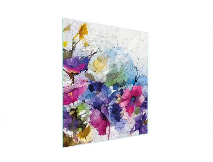 TMK ArtDeko - Snijplank - 45x52 cm - Kleur Bloemen - Glas