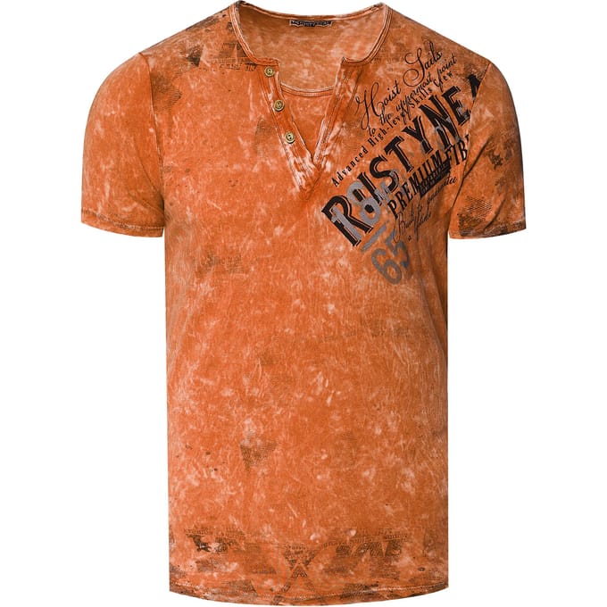 V-hals T-shirt met logo-print aan de zijkant