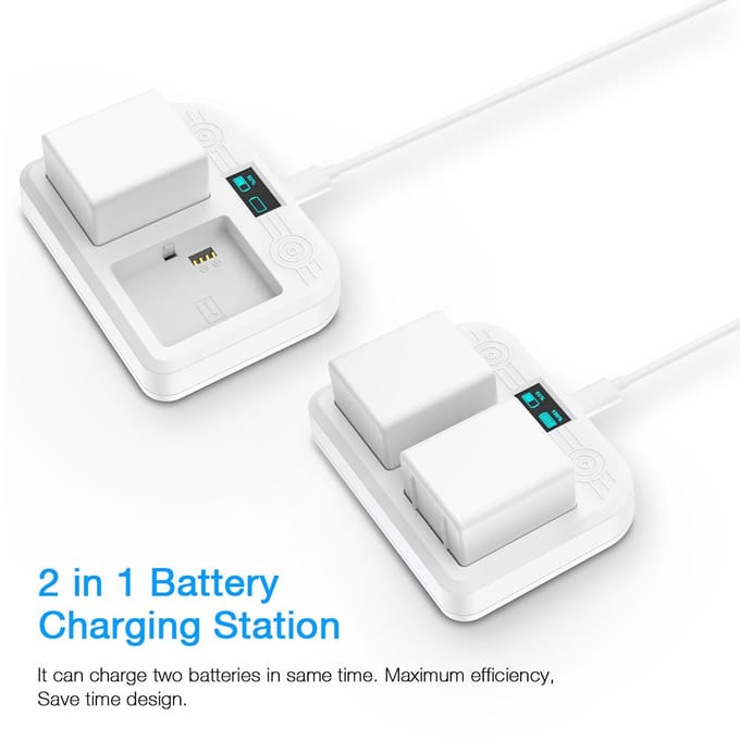 Batterijlaadstation compatibel met Arlo Ultra 4k Arlo Pro 3 Camera Dual Charging Station LED wit