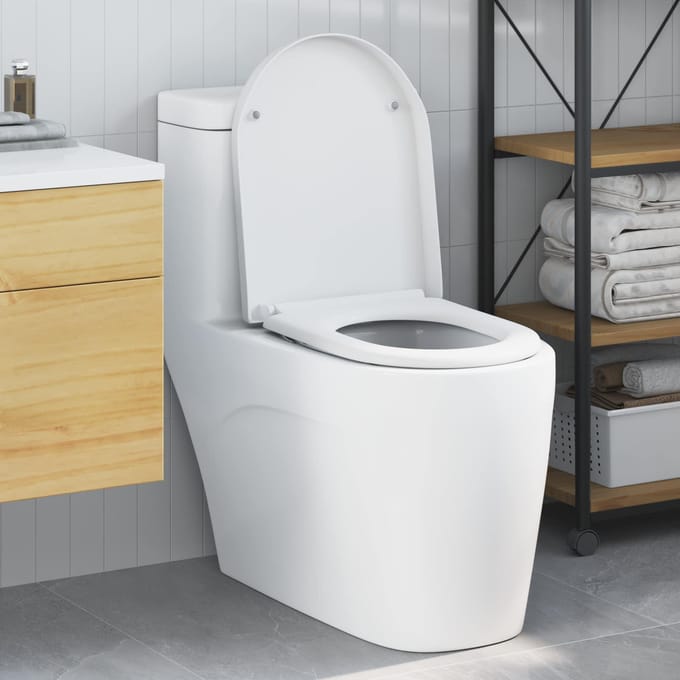 vidaXL - Toiletbril - Wit - 49 - x - 36 - x - 4 - cm - Duroplast