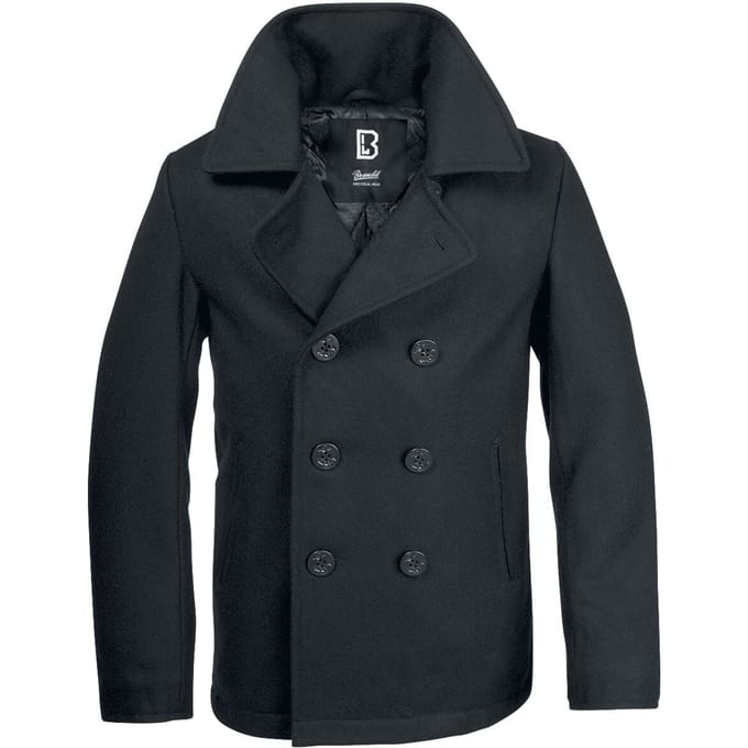 Brandit Uniformjas - Pea Coat - M tot 5XL - voor Mannen - zwart