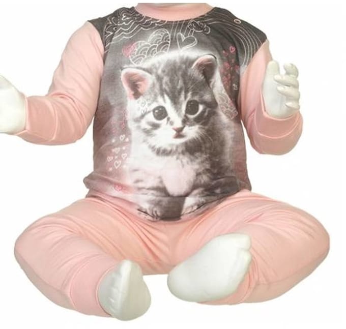 Fun2Wear tricot meisjes pyjama Kitten  - 68  - Roze