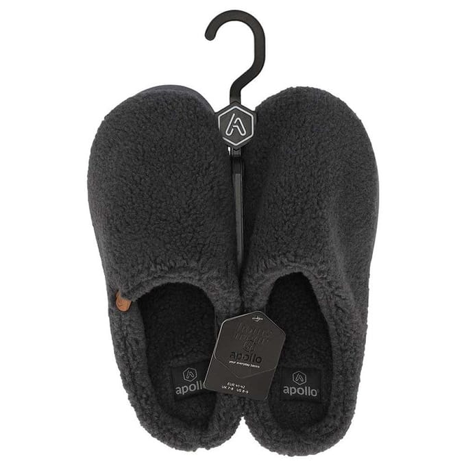 Instap Pantoffels Heren – Teddy Wol – Antraciet - 45/46