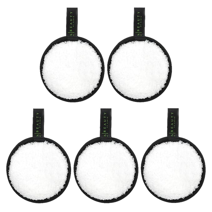 Beauty By Earth, Herbruikbare Microvezel Ronde Pads, Pak van 5 black