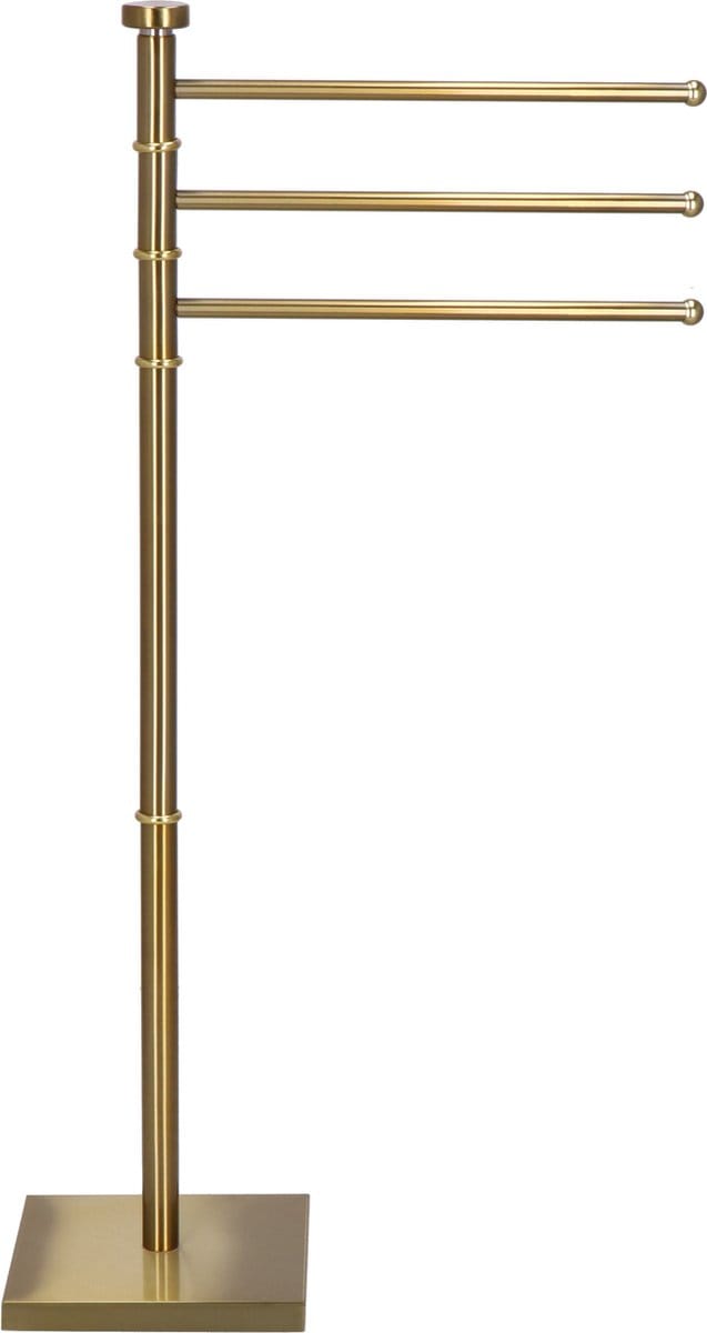 Springos Handdoekrek - Badkamer - Handdoekstang - Handdoekhouder - 3 Armen - Metaal- Goud - 86 cm