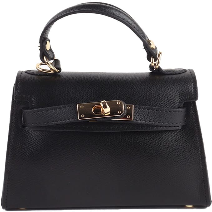 Giuliano lederen handtas Louna - Made in Italy - Zwart
