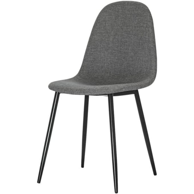 Paperflow shell stoel, gestoffeerd, 100% polyester, stalen frame, zithoogte 480 mm, set van 2, zwart/grijs
