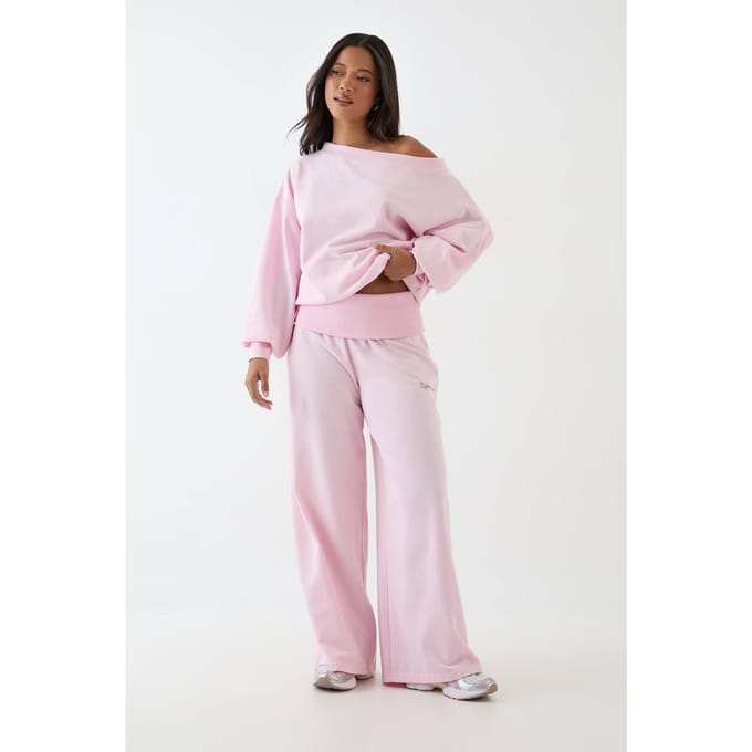 Dames Dsgn Studio Lichtgewicht Mid-rise Jogger Met Omvouwbare Tailleband | Roze | Maat: Large