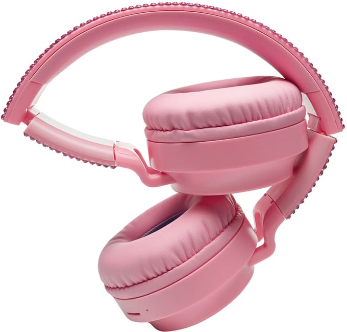 3D Pink Strass design Bluetooth® en Bedrade Opvouwbare Koptelefoon met veilige volumebeperking