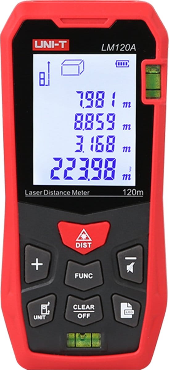 UNI-T LM-A Serie - Laserafstandsmeter - 120m - Continue Metingen - Pitagoras Meting