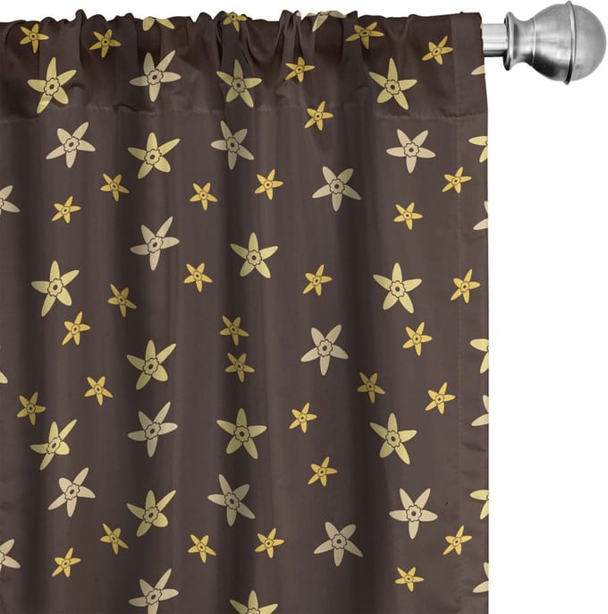 ABAKUHAUS Gordijnen – 2x75x175 cm – Bloemen Multicolor – Microfaser