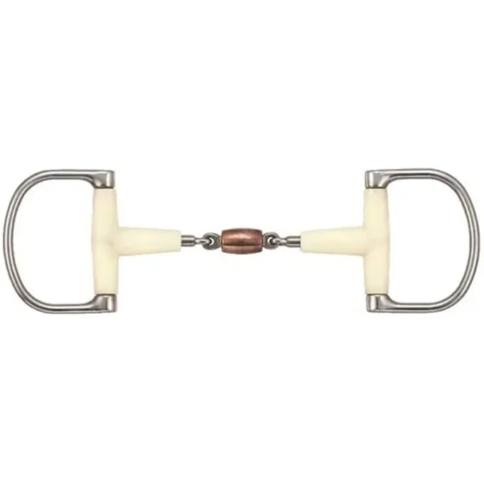 Verdum paardenbit met dubbele scharnier + koperen roller Soyo Happy mouth D racing