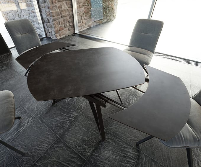 Eettafel Carlow grijs keramiek 130/200x95x76cm uitschuifbaar