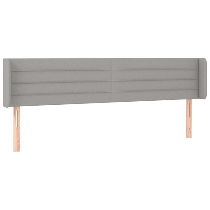 vidaXL - Hoofdbord - LED - 183x16x78/88 - cm - stof - lichtgrijs
