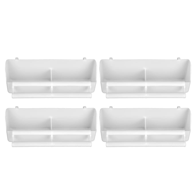 4pcs Mangeoire Perroquets Animal de Compagnie Oiseau Suspendu Nourriture Eau Bol Pigeons Support Cage Outils d'Alimentation white