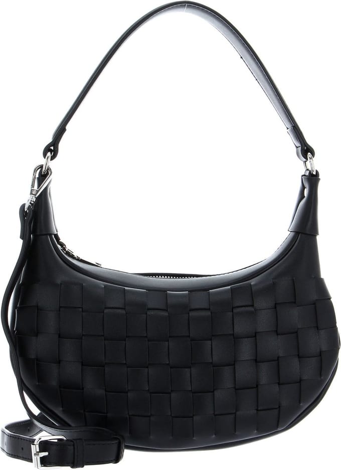 SEIDENFELT MANUFAKTUR Schoudertas Malilla Halfmoon Hobo Bag Black Zwart