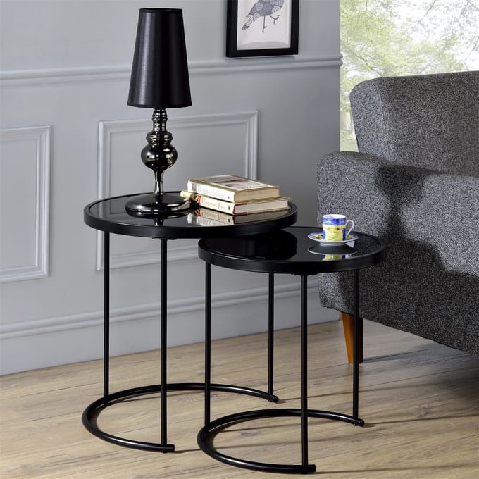 Salontafel LEYRE in set van 2 - Zwart