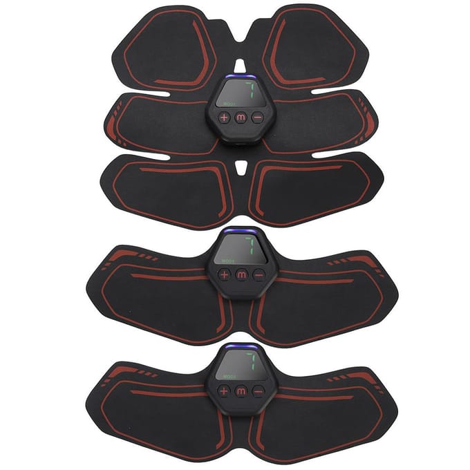 EMS Buikspiertrainer Draagbare Digitale Display Opladen Oefening Fitness Patch brown