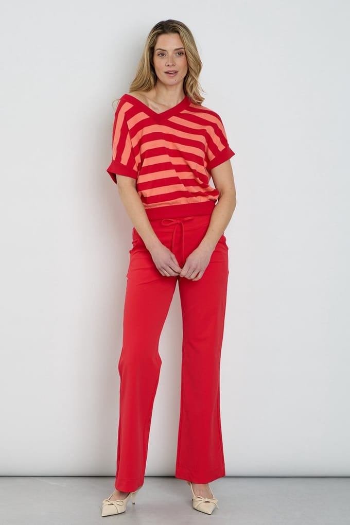 Mi Piace Travel Broek Dames Flared – Rood - Maat XL/42 - 202089