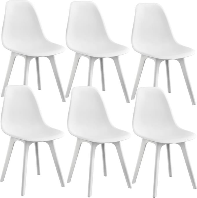 Eetkamerstoel Lendava 83x54x48 cm set van 6 kunststof wit