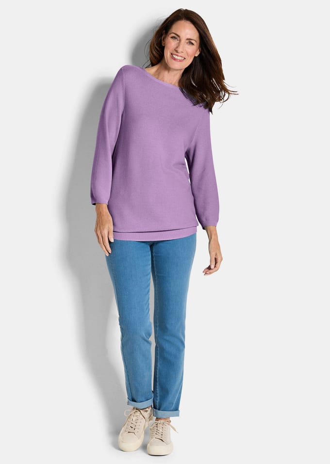 Tricot pullover van puur katoen - sering - Gr. 19 van Goldner Fashion