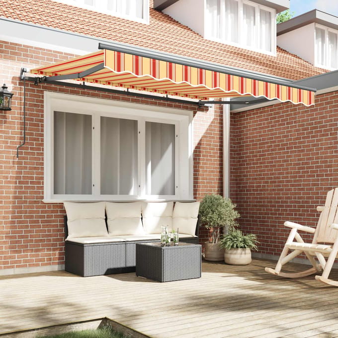 vidaXL - Uitschuifbare - luifel - Geel - 350 - x - 200 - cm - Stof