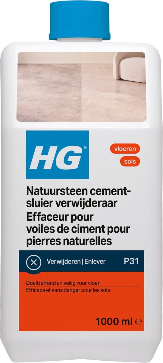 Hg Allesreiniger Natuursteen Cement- & Kalksluier Verwijderaar - 1l