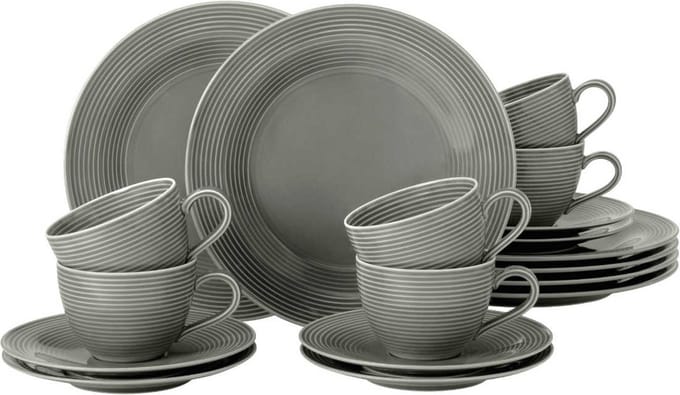 Seltmann Weiden Beat Perlgrau Koffieservies 18-delig.