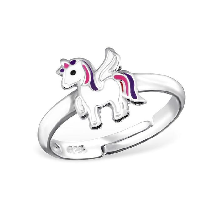 La Rosa Princesa Pegasus Eenhoorn Ring Zilver Meisje Verstelbaar - Kind