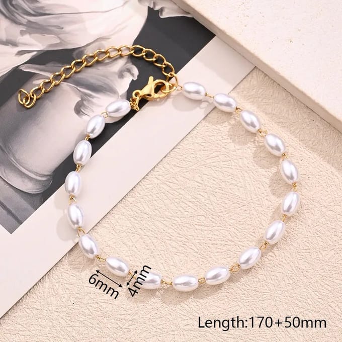 JewelGalerie - Armband - Parel - Goud