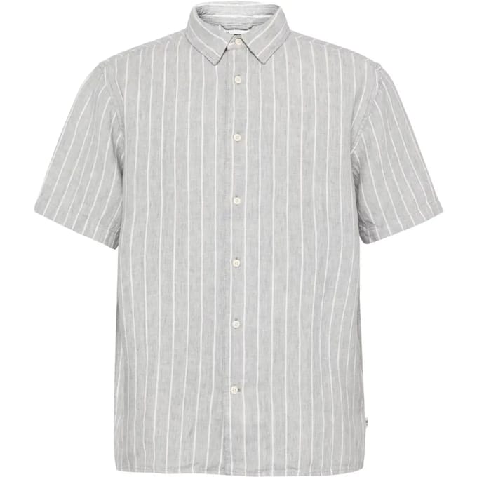 Linnen gestreepte casual shirt KnowledgeCotton Apparel