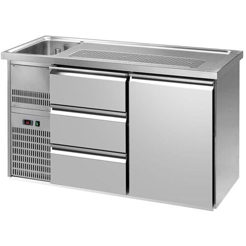 GGM Gastro Biertheke Premium PLUS - 1550x700mm - 1 Tür & 3 Schubladen