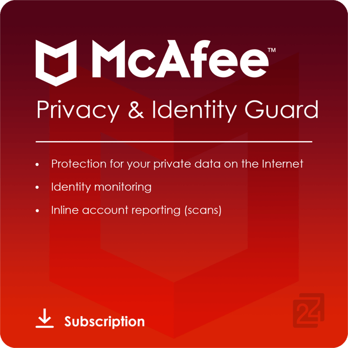 McAfee Privacy & Identity Guard 1 Apparaat / 1 Jaar