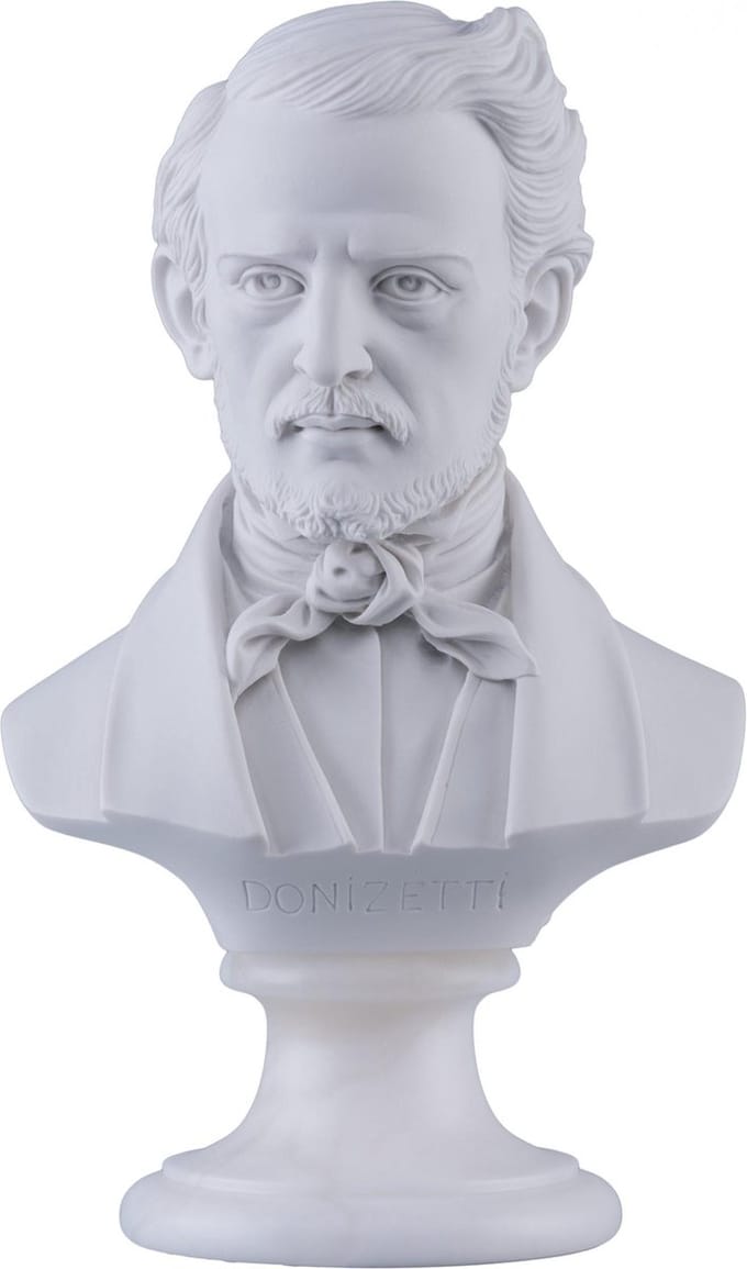 Music Gifts - Albast borstbeeld Donizetti - 22 cm