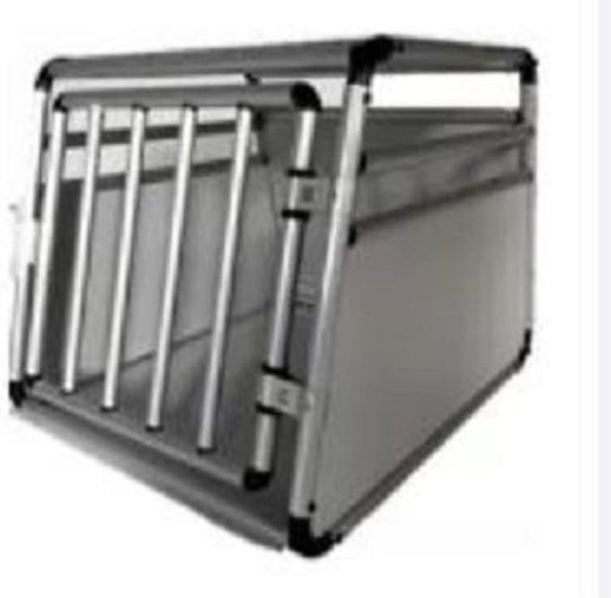 Auto Bench - Hondenbench Aluminium Medium - Transportkooi - Autokooi 82 x 61 x 62 cm - Grey MDF