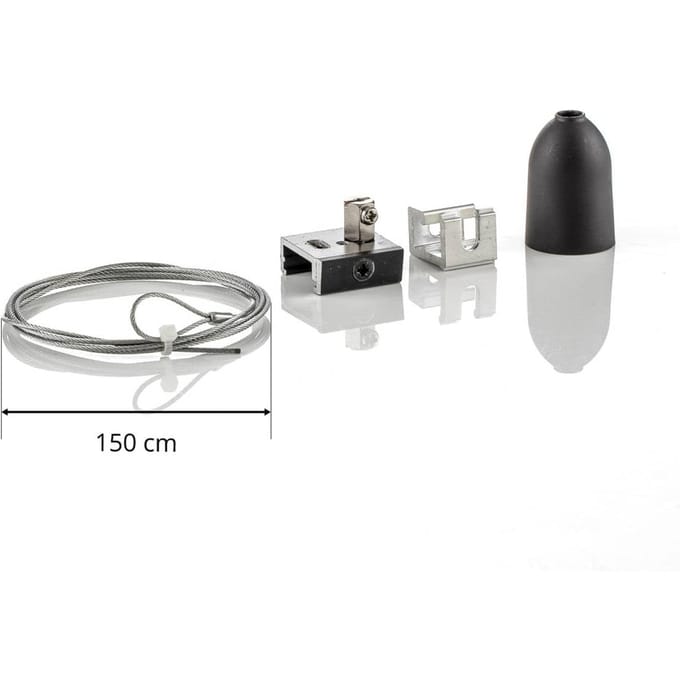GLOBAL Ophangset 3-fasen railsysteem Noa, 150cm zwart