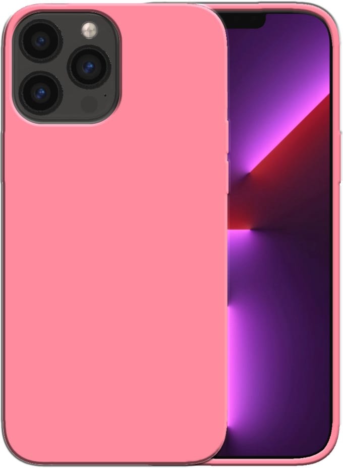 Smartphonica Siliconen hoesje voor iPhone 13 Pro Max case met zachte binnenkant - Roze geschikt voor iPhone 13 Pro Max