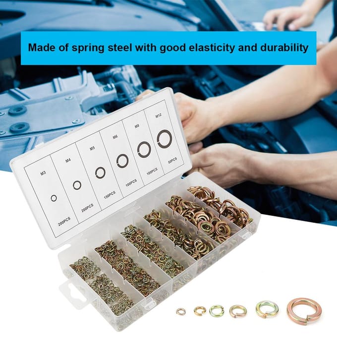 800 stuks veerring staal elastische ring bevestigingsmiddelen hardware accessoires met opbergdoos
